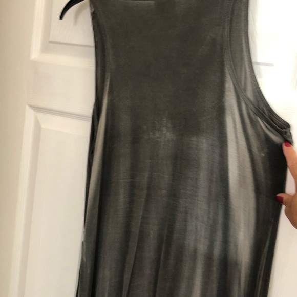 NWOT Vocal grey tank with fringe sz M - Picture 6 of 6